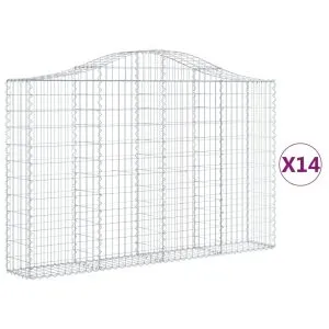 Coșuri gabion arcuite 14 buc, 200x30x120/140cm, fier galvanizat
