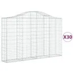 Coșuri gabion arcuite 30 buc, 200x30x120/140cm, fier galvanizat