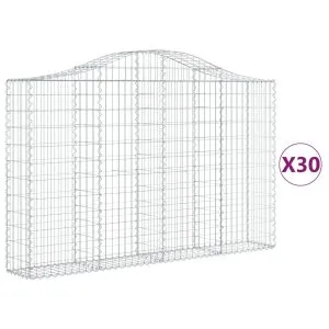 Coșuri gabion arcuite 30 buc, 200x30x120/140cm, fier galvanizat