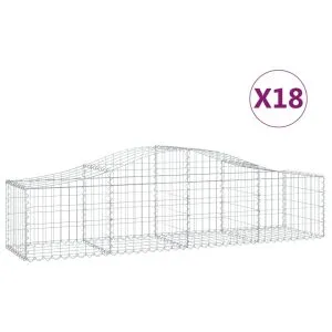 Coșuri gabion arcuite 18 buc., 200x50x40/60 cm, fier galvanizat