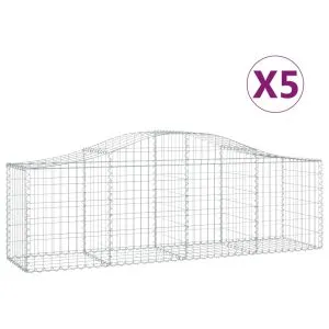 Coșuri gabion arcuite 5 buc, 200x50x60/80 cm, fier galvanizat