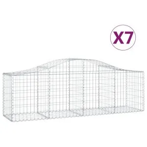 Coșuri gabion arcuite 7 buc, 200x50x60/80 cm, fier galvanizat