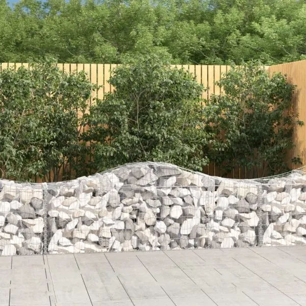 Coșuri gabion arcuite 12 buc, 200x50x60/80 cm, fier galvanizat