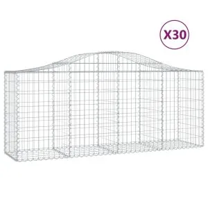 Coșuri gabion arcuite 30 buc, 200x50x80/100 cm, fier galvanizat