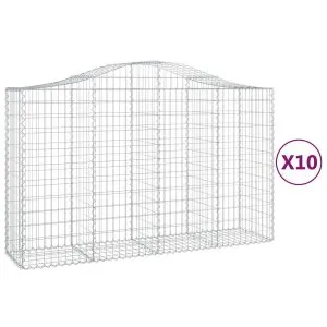 Coșuri gabion arcuite 10 buc, 200x50x120/140 cm,fier galvanizat