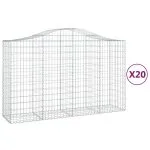 Coșuri gabion arcuite 20 buc, 200x50x120/140cm, fier galvanizat