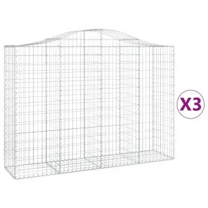 Coșuri gabion arcuite 3 buc, 200x50x140/160cm, fier galvanizat