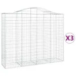 Coșuri gabion arcuite 3 buc, 200x50x160/180 cm, fier galvanizat