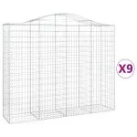 Coșuri gabion arcuite 9 buc, 200x50x160/180 cm, fier galvanizat