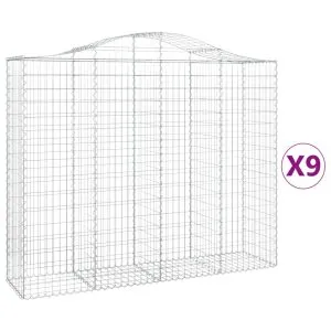 Coșuri gabion arcuite 9 buc, 200x50x160/180 cm, fier galvanizat
