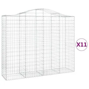 Coș gabion arcuit, 11 buc, 200x50x160/180 cm, fier galvanizat