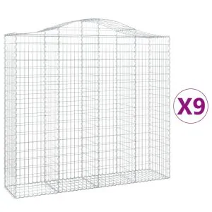 Coșuri gabion arcuite 9 buc, 200x50x180/200 cm, fier galvanizat