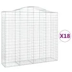 Coșuri gabion arcuite 18 buc, 200x50x180/200cm, fier galvanizat