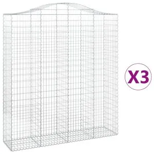 Coșuri gabion arcuite, 3 buc, 200x50x220/240cm, fier galvanizat