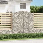 Coșuri gabion arcuite, 9 buc, 200x50x220/240cm, fier galvanizat