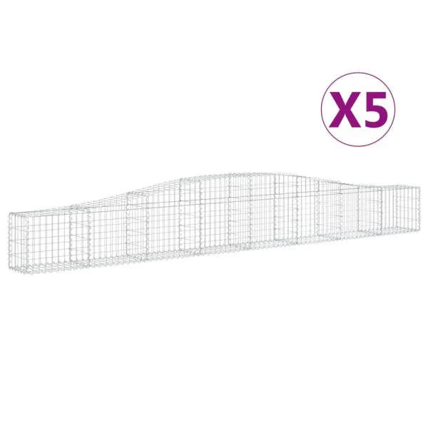 Coșuri gabion arcuite 5 buc, 400x30x40/60 cm, fier galvanizat