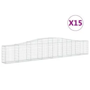 Coșuri gabion arcuite 15 buc, 400x30x60/80 cm, fier galvanizat
