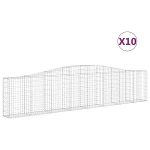 Coșuri gabion arcuite 10 buc, 400x30x80/100 cm, fier galvanizat