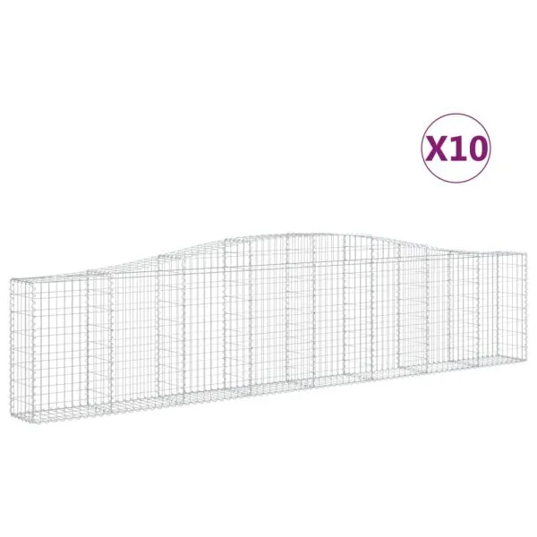 Coșuri gabion arcuite 10 buc, 400x30x80/100 cm, fier galvanizat