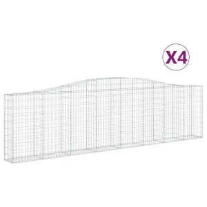 Coșuri gabion arcuite 4 buc, 400x30x100/120 cm fier galvanizat
