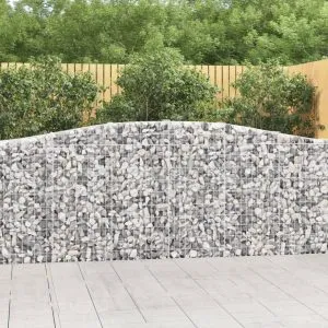 Coșuri gabion arcuite 4 buc, 400x30x100/120 cm fier galvanizat