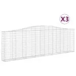 Coșuri gabion arcuite 3 buc. 400x30x120/140cm fier galvanizat