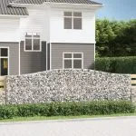 Coșuri gabion arcuite 3 buc. 400x30x120/140cm fier galvanizat