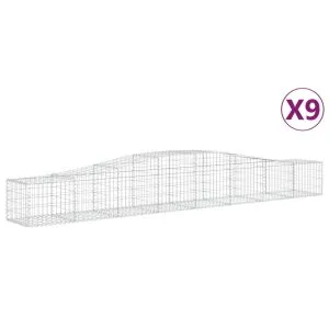 Coșuri gabion arcuite 9 buc, 400x50x40/60 cm, fier galvanizat