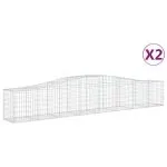 Coșuri gabion arcuite 2 buc, 400x50x60/80 cm, fier galvanizat