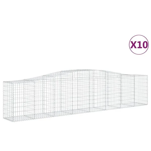 Coșuri gabion arcuite 10 buc, 400x50x80/100 cm, fier galvanizat