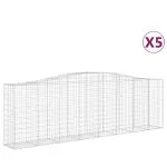 Coșuri gabion arcuite 5 buc, 400x50x120/140 cm, fier galvanizat