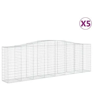 Coșuri gabion arcuite 5 buc, 400x50x120/140 cm, fier galvanizat