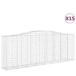 Coșuri gabion arcuite 15 buc, 400x50x140/160cm, fier galvanizat