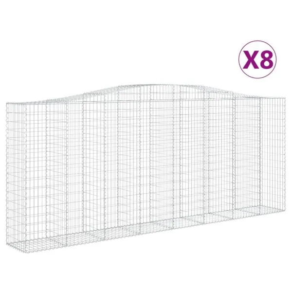 Coșuri gabion arcuite 8 buc. 400x50x160/180 cm, fier galvanizat