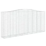 Coșuri gabion arcuite 2 buc, 400x50x180/200 cm, fier galvanizat