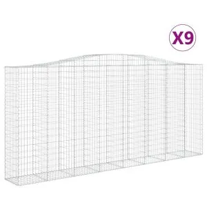 Coșuri gabion arcuite 9 buc, 400x50x180/200 cm, fier galvanizat