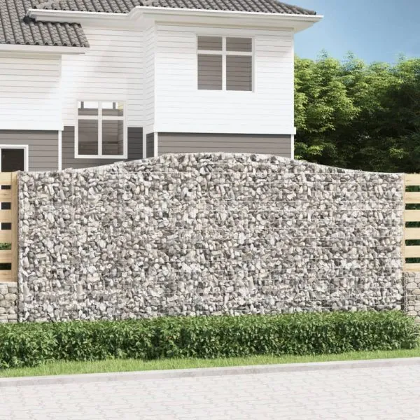 Coșuri gabion arcuite 9 buc, 400x50x180/200 cm, fier galvanizat
