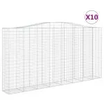 Coșuri gabion arcuite, 10 buc 400x50x200/220cm, fier galvanizat