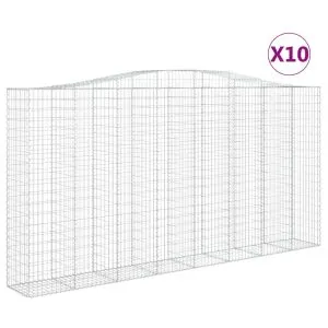 Coșuri gabion arcuite, 10 buc 400x50x200/220cm, fier galvanizat