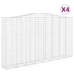 Coșuri gabion arcuite, 4 buc, 400x50x220/240cm, fier galvanizat