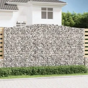 Coșuri gabion arcuite, 4 buc, 400x50x220/240cm, fier galvanizat