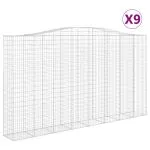 Coșuri gabion arcuite, 9 buc, 400x50x220/240cm, fier galvanizat