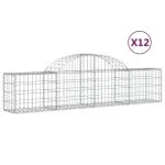 Coșuri gabion arcuite 12 buc, 200x30x40/60 cm, fier galvanizat
