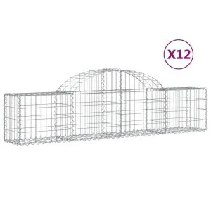 Coșuri gabion arcuite 12 buc, 200x30x40/60 cm, fier galvanizat