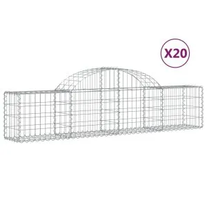Coșuri gabion arcuite 20 buc, 200x30x40/60 cm, fier galvanizat