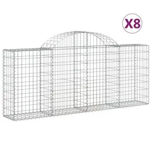 Coșuri gabion arcuite 8 buc, 200x30x80/100cm, fier galvanizat