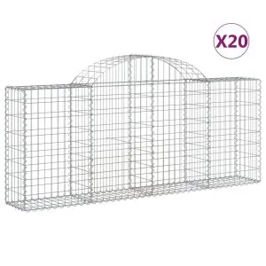 Coșuri gabion arcuite 20 buc, 200x30x80/100 cm, fier galvanizat