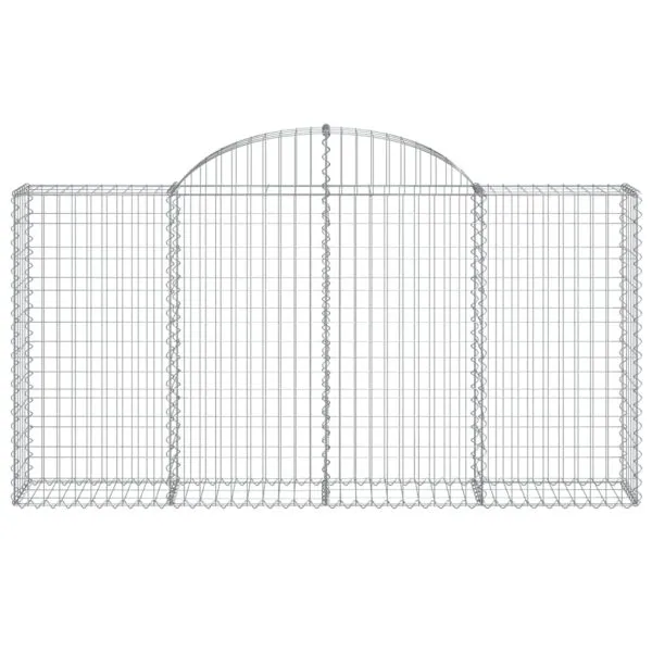 Coșuri gabion arcuite 2 buc, 200x30x100/120 cm fier galvanizat