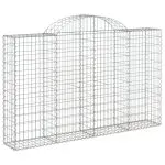 Coșuri gabion arcuite 2 buc, 200x30x120/140 cm, fier galvanizat