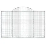 Coșuri gabion arcuite 2 buc, 200x30x120/140 cm, fier galvanizat